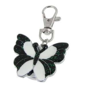 Como Black White Butterfly Lobster Clasp Key Chain Arabic Number Watch