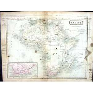 Butler Map 1851 Africa Cape Good Hope Soudan Sahara Red Sea Madagascar