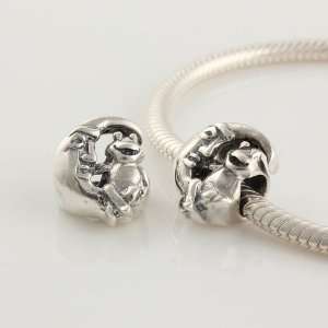 925 Sterling Silver Frog Moon Month April Charm for Pandora, Biagi 