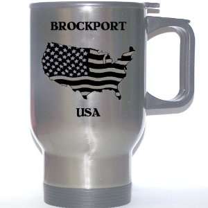  US Flag   Brockport, New York (NY) Stainless Steel Mug 