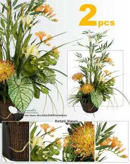 Artificial 30 Bamboo Protea Flower Arrangement Pot 8  