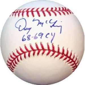  Denny McLain inscribed CY 68 69 autographed Baseball 
