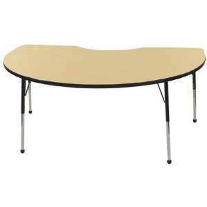  48x72 Kidney Shaped Adjustable Activity Table in Maple 