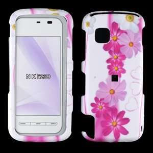  Nokia 5230 Nuron, Pink Flower Phone Protector Cover Case 