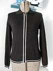 Crew Black Cotton Zip Cardigan Sweater Jacket M
