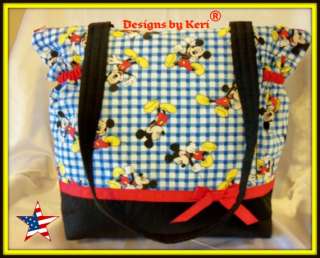 Designs by Keri Mickey Mouse Duffle Diaper Bag tote  