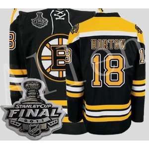 Boston Bruins Staney CUP Final Jersey #18 Horton Black Hockey Jersey 
