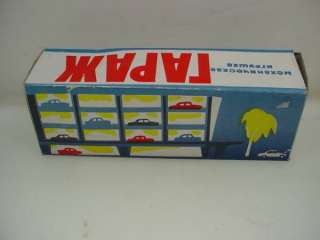 VINTAGE RUSSIAN TIN TOY WIND UP MECHANICAL PARKING GARAGE W BOX CARS 