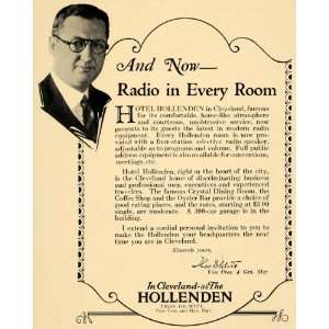  1931 Ad Hotel Hollenden Cleveland Radio Room Lodge Trip 