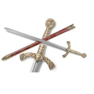  Medieval Knights Templar Crusader Sword Replica Gold 