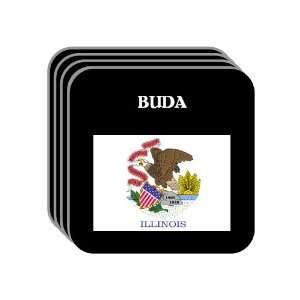 US State Flag   BUDA, Illinois (IL) Set of 4 Mini Mousepad 