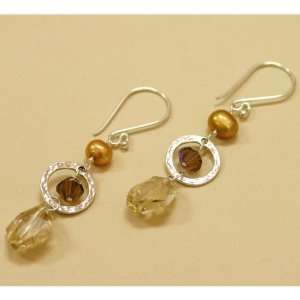  Shimmer Brown Swarovski Crystal Earrings Jewelry