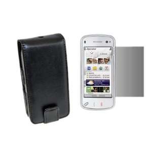   Cover Skin & LCD Screen Protector For Nokia N97   Black Electronics