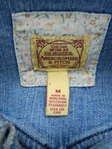 Abercrombie & Fitch Denim Distressed Womens Jacket Medium Vintage 