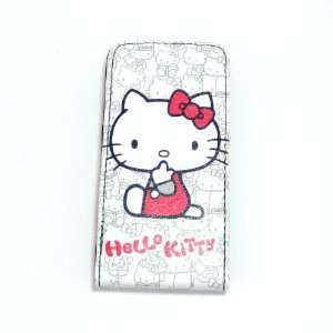  hello kitty white stand flip leather case for iphone 4 4G 