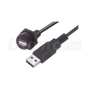  USB Cable, Waterproof Panel Mount Type A Female   Standard 