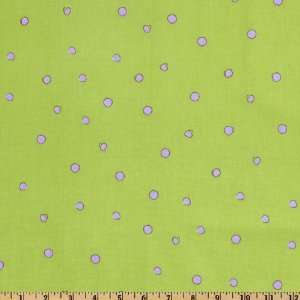  44 Wide Baby Moon Polka Dots Green Fabric By The Yard 