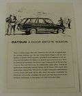 Datsun ca. 1960s 4 Door Estate Wagon Sales Brochure