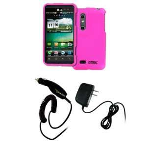  EMPIRE Hot Pink Rubberized Hard Case Cover + Car Charger 
