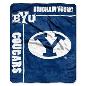 BYU Cougars 50x60 Royal Plush Raschel Throw Blanket School 