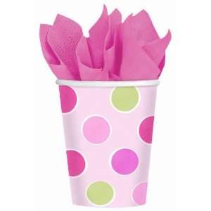   Lets Party By Amscan Pink with Dots 9 oz. Paper Cups 