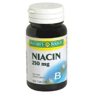  Natures Bounty Niacin, 250mg, 100 Tablets Health 