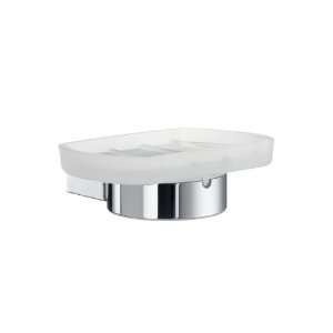  Air Frosted Glass Soap Dish Holder in Polished Chrome 