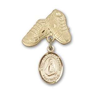   Baby Badge with St. Frances Cabrini Charm and Baby Boots Pin Jewelry