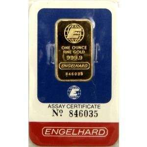  Engelhard 1 Gram .9999 Fine Gold Bar 
