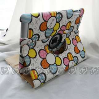 iPad 2 Leopard Style 360° Rotating Smart Cover PU Leather Case w 