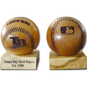   Tampa Bay Rays MLB Laser Engraved Wood Baseball