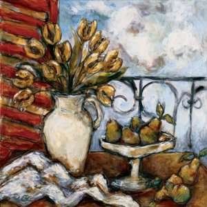   Still Life Of Tulips And Pears II   Nicole Etienne 7x7