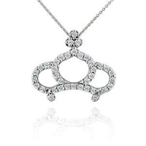   Diamond 14K White Gold Royal Crown Tiara Pendant P&P Luxury Jewelry