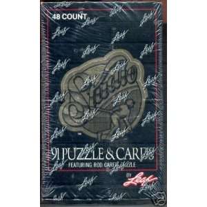 1991 Studio Set Leaf Puzzle & Cards Featuring Rod Carew 48 Count 