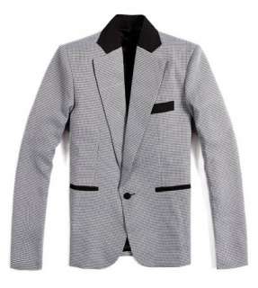 New Mens Slim Fit One Button Casual Suit Pop Blazer Black white 