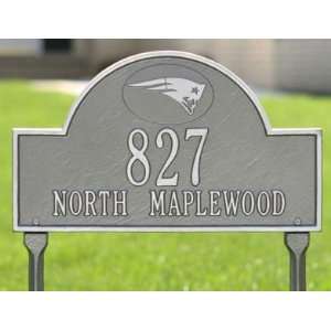 New England Patriots Pewter & Silver Personalized Address Plaque with 