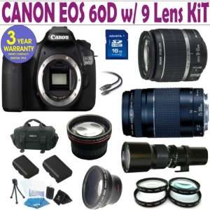 Canon EOS 60D 9 Lens Deluxe Kit with EF S 18 55mm f/3.5 5.6 IS II Zoom 