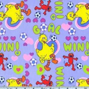  45 Wide Sesame Street Soccer Lavender Fabric By The Yard 
