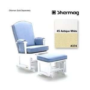  Shermag Glider Finish Antique White,Fabric 374 Baby