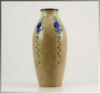 Superb 1930s French ART DECO Ceramic Vase EMAUX DE LONGWY  