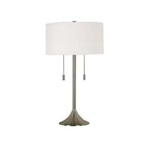 Kenroy Home Stowe 30 Inch Table Lamp In Brushed Steel Finish With A 