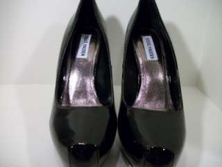 New $90 Steve Madden RUSSHH Black Patent Leather Shoes US 10 Womens 
