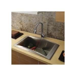 Vigo Industries Drop In Single Bowl Kitchen Sink W/ Pull Down Faucet 