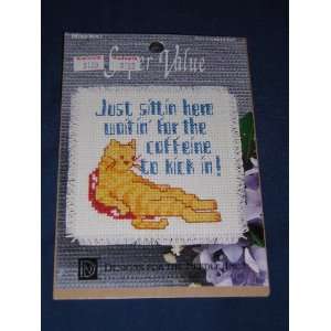  Designs for the Needle Caffeine Cat Mug Mat Cross Stitch 