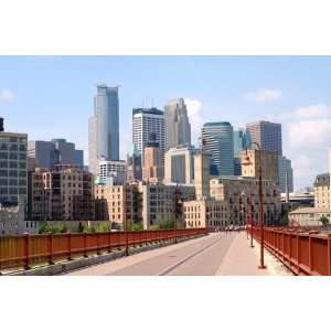   of the Minneapolis Skyline From the Stone Arch Bridge