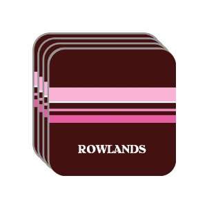 Personal Name Gift   ROWLANDS Set of 4 Mini Mousepad Coasters (pink 