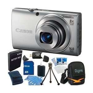  A4000 IS 16MP Silver Digital Camera 16GB Bundle