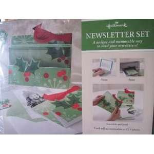   Hallmark Red Cardinal and Holly Newsletter Set 