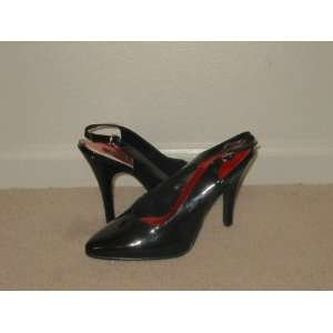  Ellie Black Patent Leather Stilettos 10M 