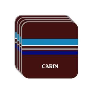 Personal Name Gift   CARIN Set of 4 Mini Mousepad Coasters (blue 